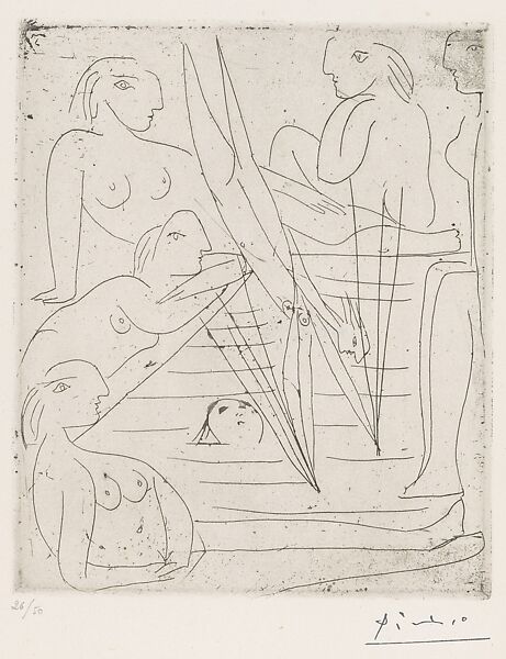 Bathing, Pablo Picasso (Spanish, Malaga 1881–1973 Mougins, France), Etching