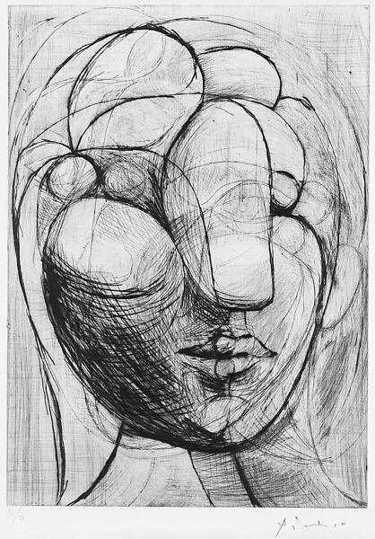 Head of a Woman, Pablo Picasso (Spanish, Malaga 1881–1973 Mougins, France), Drypoint