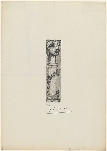 Sculptured Bust on a Pedestal, Pablo Picasso (Spanish, Malaga 1881–1973 Mougins, France), Etching, aquatint, and drypoint 