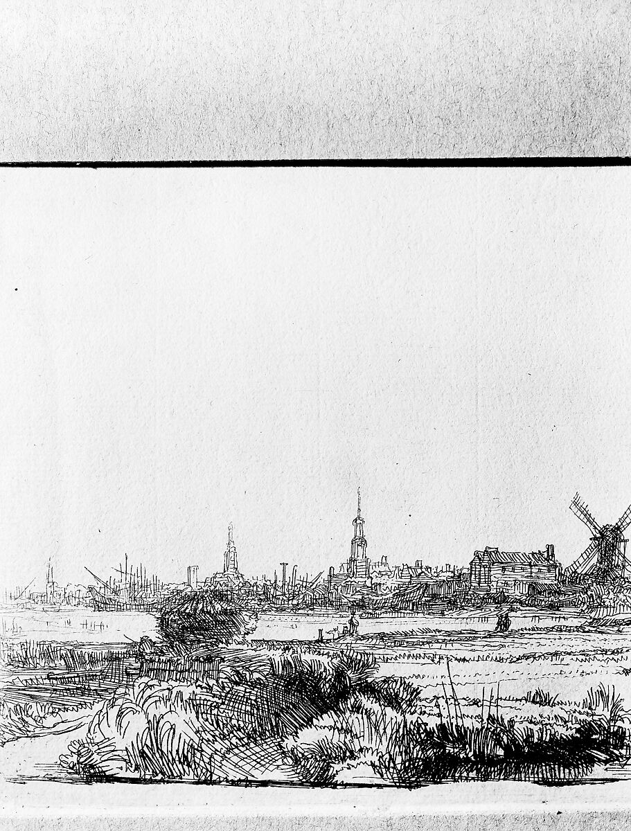 View of Amsterdam from the Northwest, Rembrandt (Rembrandt van Rijn) (Dutch, Leiden 1606–1669 Amsterdam), Etching