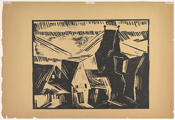 Thuringian Village, Lyonel Charles Feininger (American, New York 1871–1956 New York), Woodcut, third state 