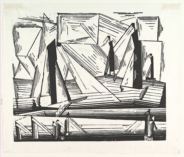 Fishing Boats, Lyonel Charles Feininger (American, New York 1871–1956 New York), Woodcut 