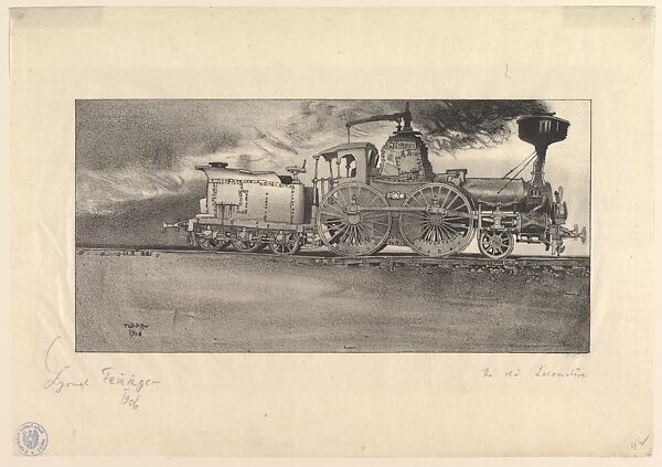 The Old Locomotive (Windspiel), Lyonel Charles Feininger (American, New York 1871–1956 New York), Lithograph 