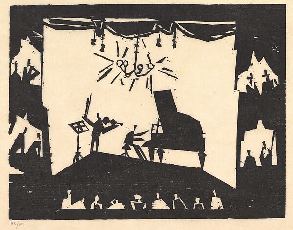 The Virtuoso (Der Virtuose), Lyonel Charles Feininger (American, New York 1871–1956 New York), Woodcut 