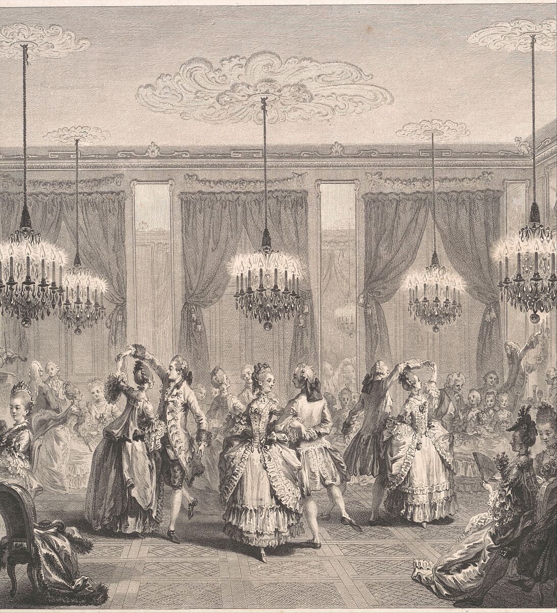 Le Bal Paré, Antoine Jean Duclos (French, Paris 1742–1795 Paris), Proof with etching and engraving; second state of four (Bocher)