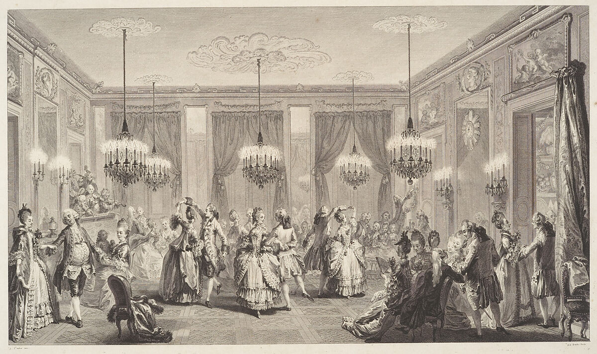Le Bal Paré, Antoine Jean Duclos (French, Paris 1742–1795 Paris), Proof with etching and engraving; second state of four (Bocher)