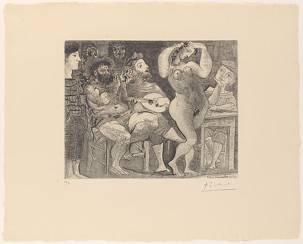 At the Cabaret, Pablo Picasso (Spanish, Malaga 1881–1973 Mougins, France), Etching 