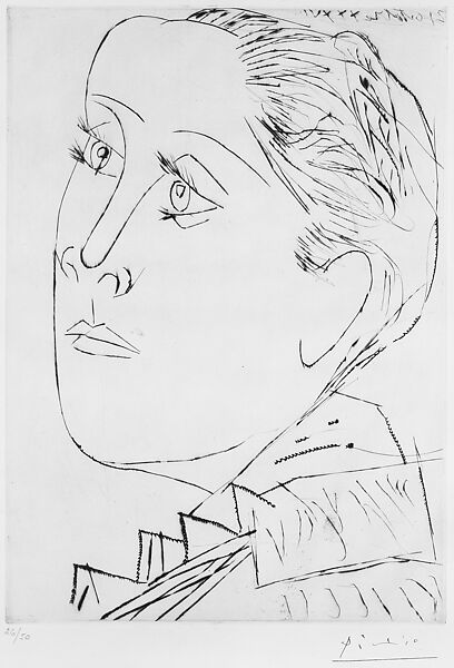 Portrait of Dora Maar with a Chignon I, Pablo Picasso (Spanish, Malaga 1881–1973 Mougins, France), Drypoint