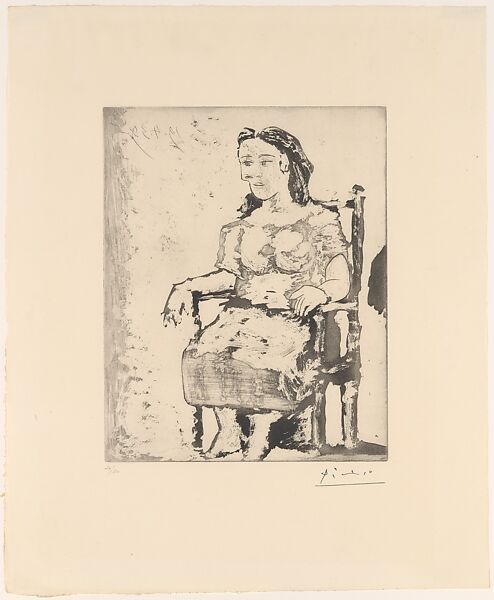 Woman in an Armchair: Dora Maar, Pablo Picasso (Spanish, Malaga 1881–1973 Mougins, France), Aquatint and burin 