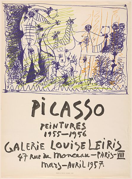 Picasso Paintings 1955–1956, Galerie Louise Leiris, Pablo Picasso (Spanish, Malaga 1881–1973 Mougins, France), Color lithograph 