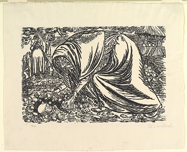 Death of a Child (Kindertod), Ernst Barlach (German, Wedel 1870–1938 Rostock), Woodcut 
