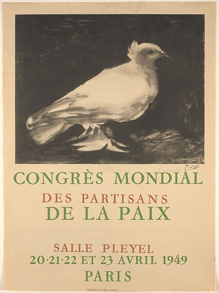 World Congress of the Peace Partisans, Pablo Picasso (Spanish, Malaga 1881–1973 Mougins, France), Photolithograph 