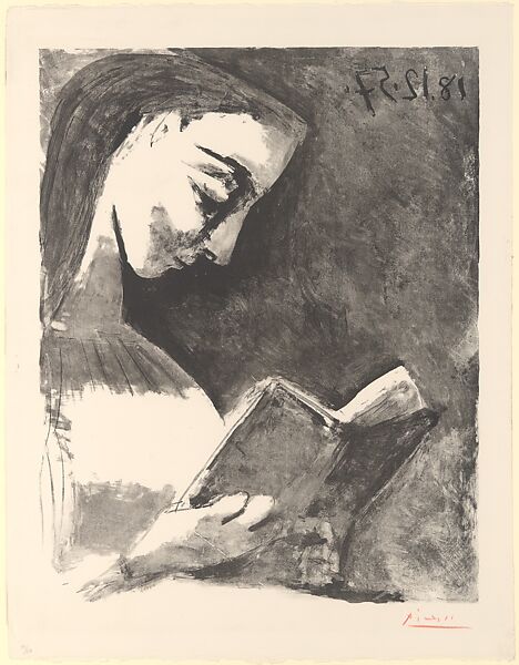 Jacqueline Reading, Pablo Picasso (Spanish, Malaga 1881–1973 Mougins, France), Lithograph 