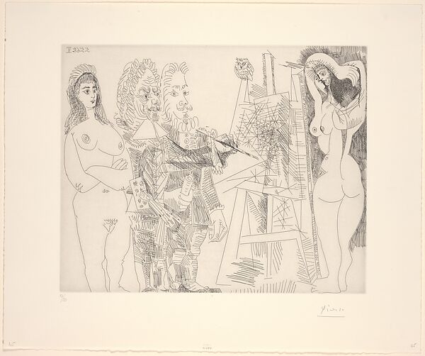 The Studio with an Owl and an Offical Envoy, from 347 Suite, Pablo Picasso (Spanish, Malaga 1881–1973 Mougins, France), Etching 