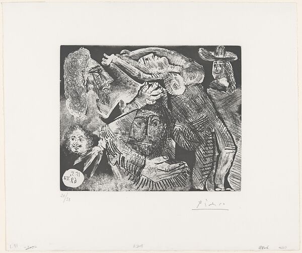 The Three Muskateers: Abduction, from 347 Suite, Pablo Picasso (Spanish, Malaga 1881–1973 Mougins, France), Aquatint, etching, and drypoint 