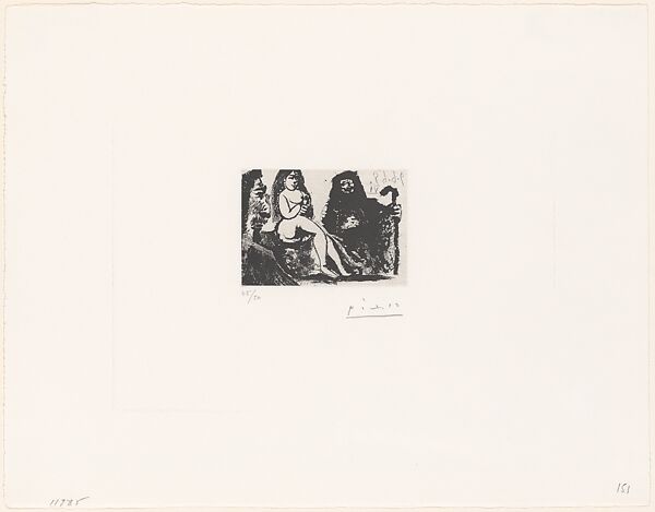 Visitor with a "Bourbon Nose" at Celestine's Home, from 347 Suite, Pablo Picasso (Spanish, Malaga 1881–1973 Mougins, France), Sugar-lift aquatint 