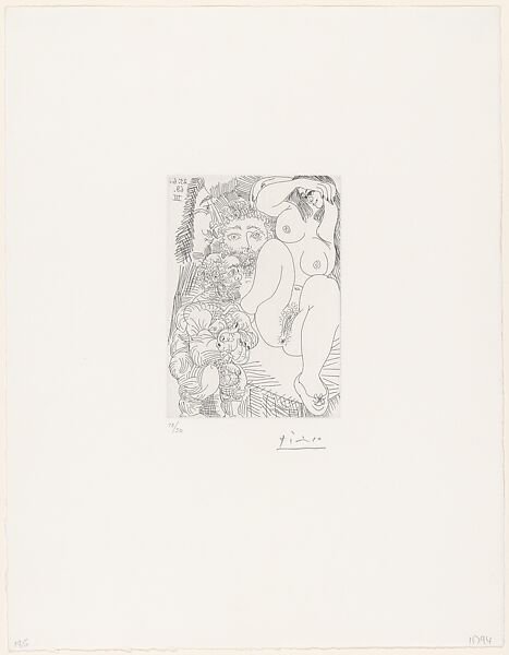 Young Courtesan with a Gentleman, a Sculptor, and an Old Seducer, from 347 Suite, Pablo Picasso (Spanish, Malaga 1881–1973 Mougins, France), Etching 