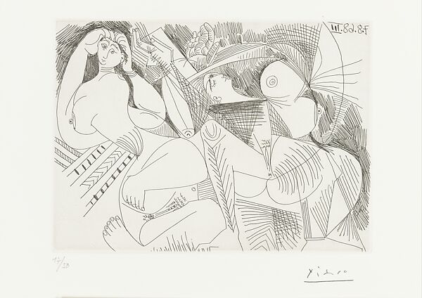 The Siesta, from 347 Suite, Pablo Picasso (Spanish, Malaga 1881–1973 Mougins, France), Etching 