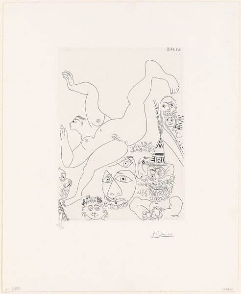 Television: Gymnastics with Spectators, 347 Suite, Pablo Picasso (Spanish, Malaga 1881–1973 Mougins, France), Etching 