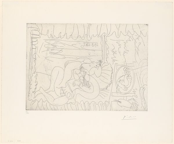 Raphael and the Fornarina I, from 347 Suite, Pablo Picasso (Spanish, Malaga 1881–1973 Mougins, France), Etching 
