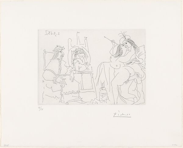 Raphael and the Fornarina X, from 347 Suite, Pablo Picasso (Spanish, Malaga 1881–1973 Mougins, France), Etching 