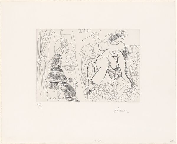 Raphael and the Fornarina XI, from 347 Suite, Pablo Picasso (Spanish, Malaga 1881–1973 Mougins, France), Etching 