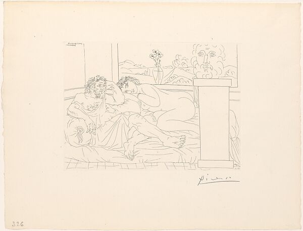 The Sculptor at Rest IV, from the Vollard Suite, Pablo Picasso (Spanish, Malaga 1881–1973 Mougins, France), Etching 