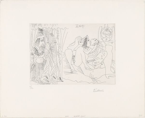 Raphael and the Fornarina IX, Pablo Picasso (Spanish, Malaga 1881–1973 Mougins, France), Etching 