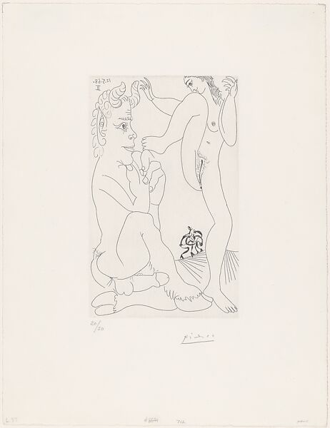 Faun and Bacchante with Battle of Fauns in the Distance, from 347 Suite, Pablo Picasso (Spanish, Malaga 1881–1973 Mougins, France), Etching 