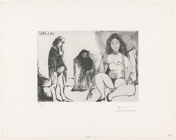 Pensive Man and a Young Woman with Célestine, from 347 Suite, Pablo Picasso (Spanish, Malaga 1881–1973 Mougins, France), Sugar-lift aquatint and drypoint 