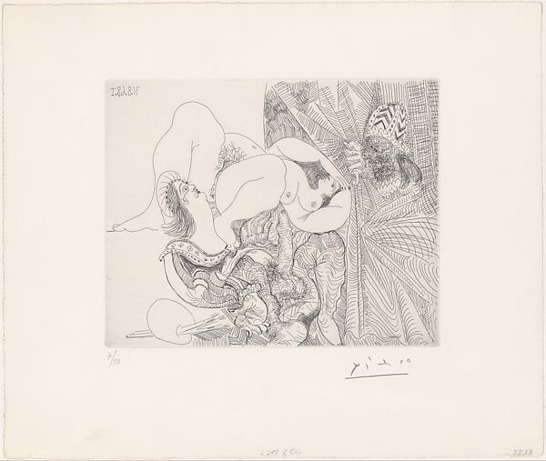 Raphael and the Fornarina III, from 347 Suite, Pablo Picasso (Spanish, Malaga 1881–1973 Mougins, France), Etching 