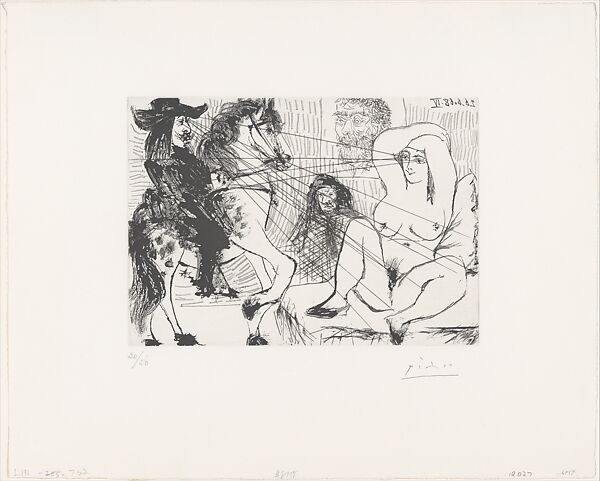 Exchange of Glances, from 347 Suite, Pablo Picasso (Spanish, Malaga 1881–1973 Mougins, France), Sugar-lift aquatint and drypoint 
