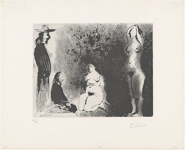 Landscape Painters with Two Nude Models, from 347 Suite, Pablo Picasso (Spanish, Malaga 1881–1973 Mougins, France), Aquatint 