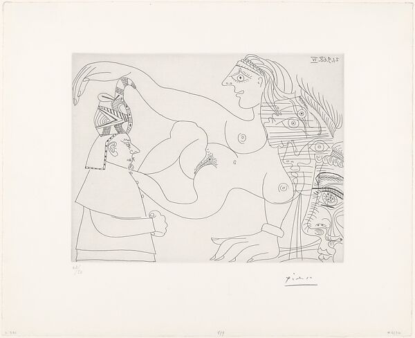 Egyptian and Women,  from 347 Suite, Pablo Picasso (Spanish, Malaga 1881–1973 Mougins, France), Etching 