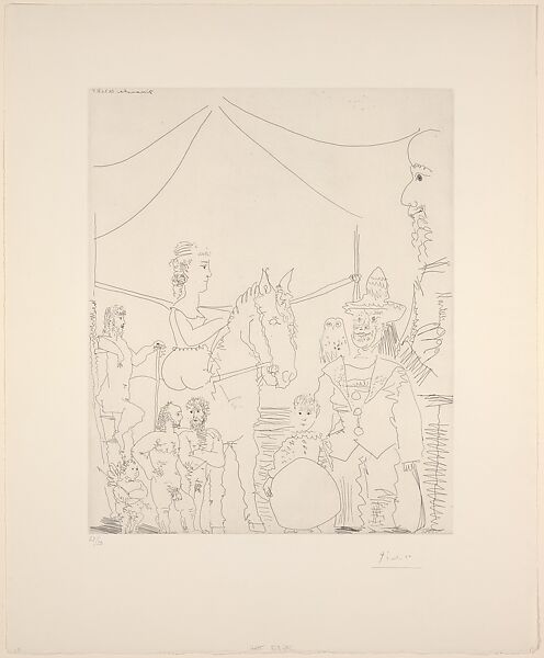 Pablo Picasso | At the Circus: Group with Female Rider and Clown