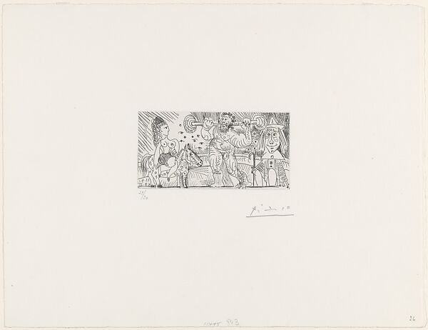 At the Circus: The Strong Man, from 347 Suite, Pablo Picasso (Spanish, Malaga 1881–1973 Mougins, France), Etching 