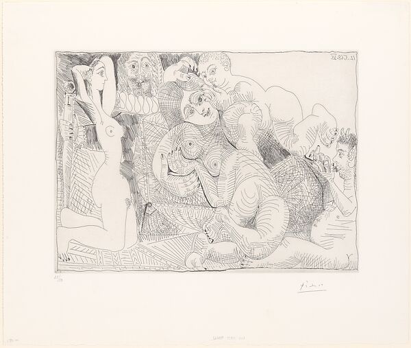 La vie en rose ("Quand...Il me parle tout bas"), from 347 Suite, Pablo Picasso (Spanish, Malaga 1881–1973 Mougins, France), Etching 
