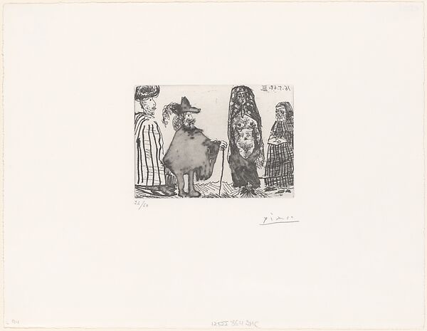 "A Thousand and One Nights" and Célestine: The Young Slave, from 347 Suite, Pablo Picasso (Spanish, Malaga 1881–1973 Mougins, France), Etching 