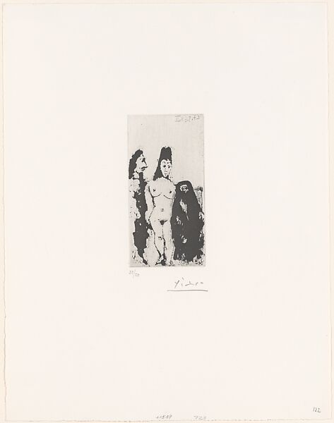 Célestine, Maya and Male Companion, from 347 Suite, Pablo Picasso (Spanish, Malaga 1881–1973 Mougins, France), Sugar-lift aquatint 