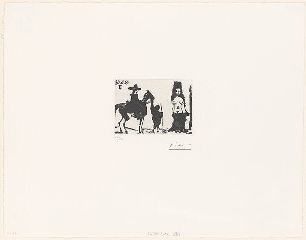 Maja and a Horseman, from 347 Suite, Pablo Picasso (Spanish, Malaga 1881–1973 Mougins, France), Etching 