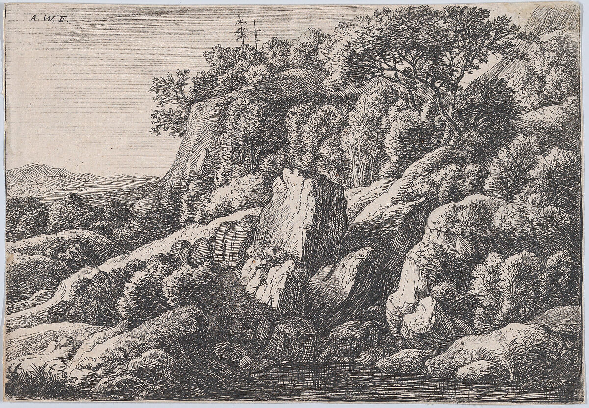 The Wilderness Covered with Rocks, Anthonie Waterloo (Dutch, Lille 1609–1690 Utrecht), Etching 