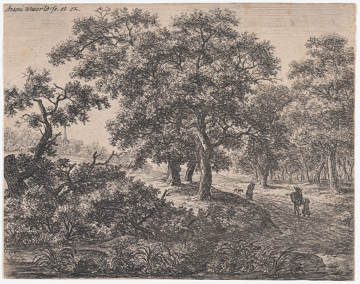 The Three Trees, Etched by Anthonie Waterloo (Dutch, Lille 1609–1690 Utrecht), Etching; first state of three 