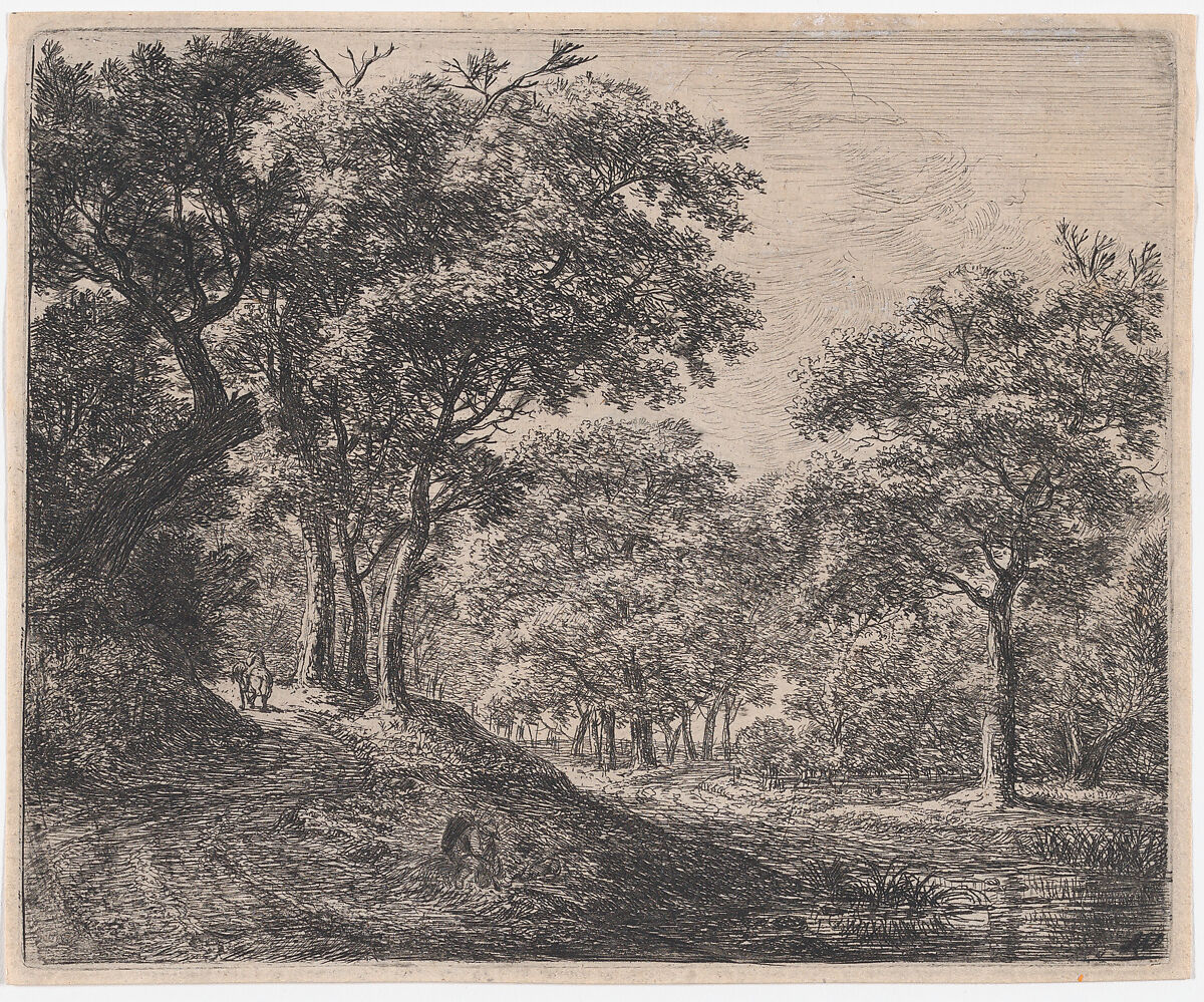 Twilight in the Woods, Etched by Anthonie Waterloo (Dutch, Lille 1609–1690 Utrecht), Etching; first state of two 