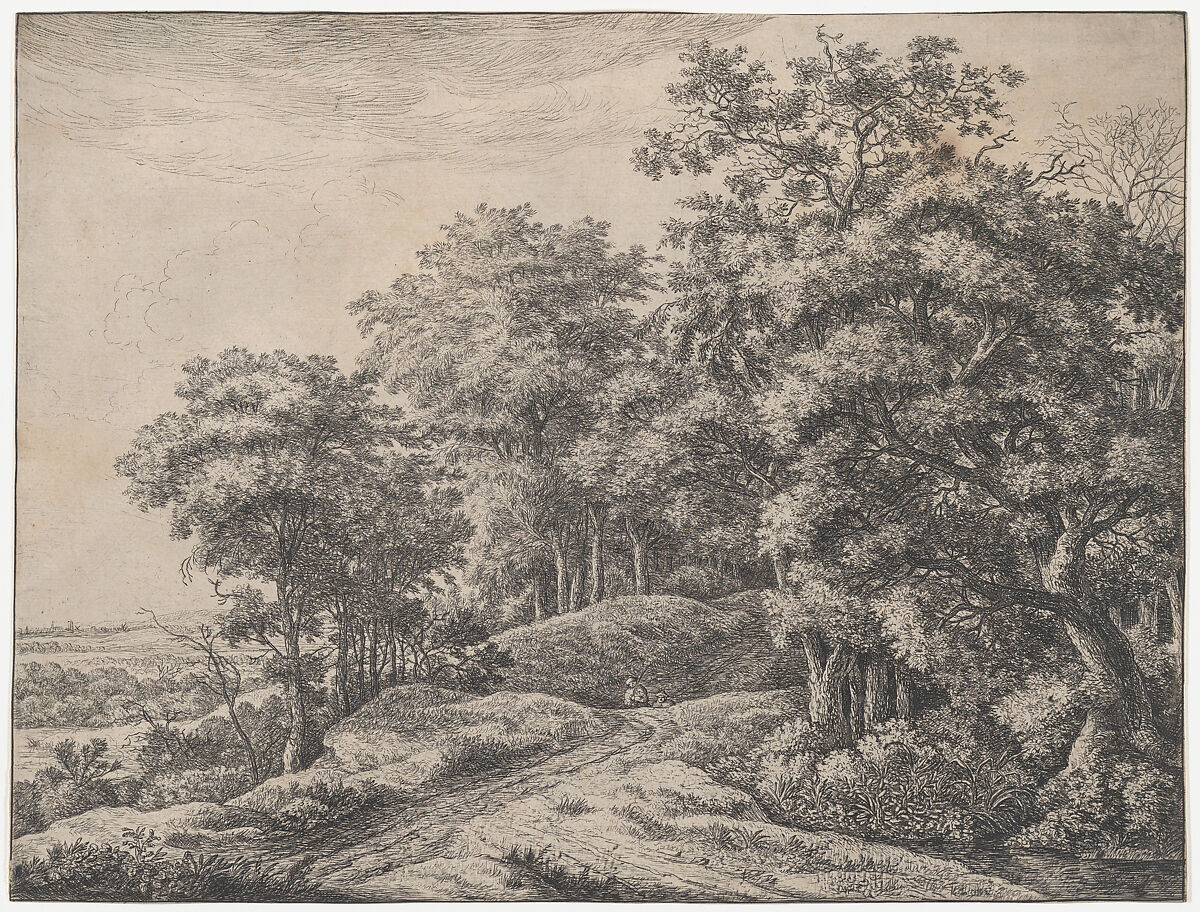 Two Men in a Hollow, Etched by Anthonie Waterloo (Dutch, Lille 1609–1690 Utrecht), Etching; first state of two 