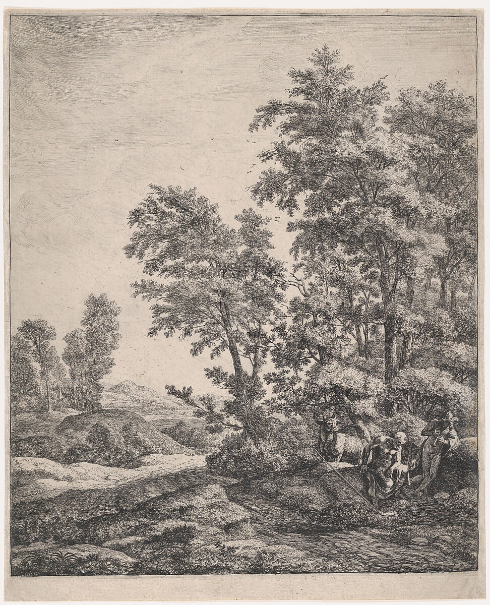 Mercury and Argus, Etched by Anthonie Waterloo (Dutch, Lille 1609–1690 Utrecht), Etching; first state of two, trial proof before letters 