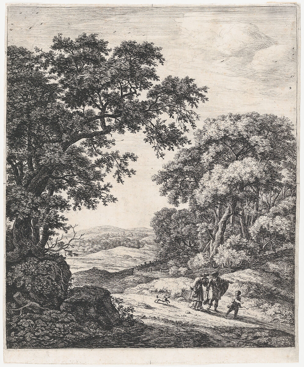 The Departure of Hagar, Anthonie Waterloo (Dutch, Lille 1609–1690 Utrecht), Etching 