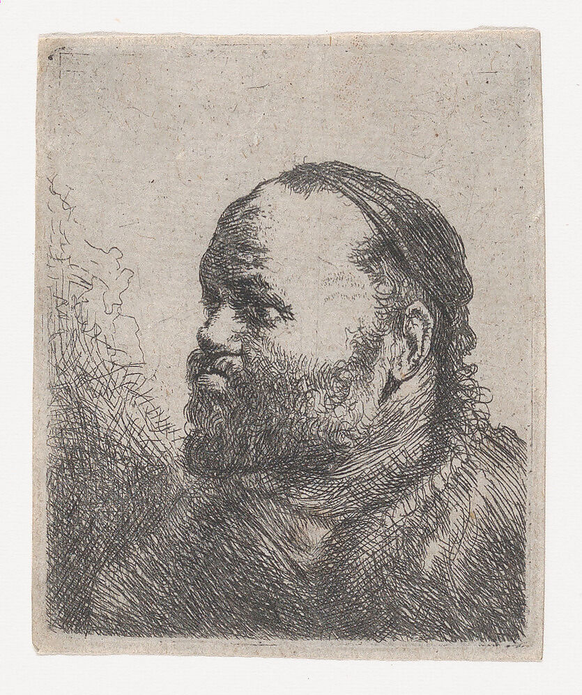 Bust of Man With Thick Lips, Jan Lievens (Dutch, Leiden 1607–1674 Amsterdam), Etching; second state of two 