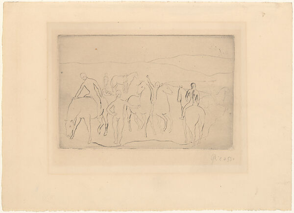 The Watering Place, Pablo Picasso (Spanish, Malaga 1881–1973 Mougins, France), Drypoint, before steel facing 