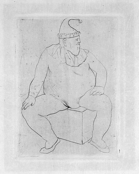 Seated Saltimbanque, Pablo Picasso (Spanish, Malaga 1881–1973 Mougins, France), Drypoint