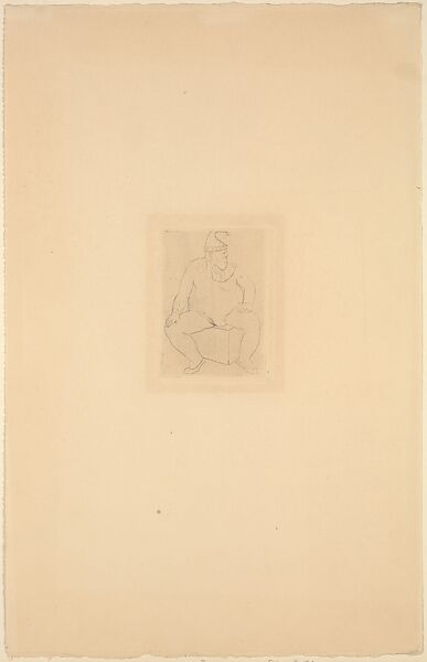 Seated Saltimbanque, Pablo Picasso (Spanish, Malaga 1881–1973 Mougins, France), Drypoint 